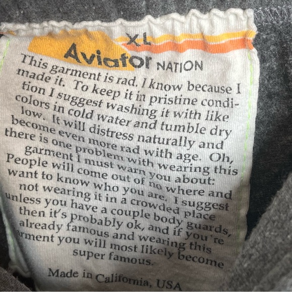 Aviator Nation Heather Gray Logo Sweatpants Womens Size XL - Picture 7 of 11